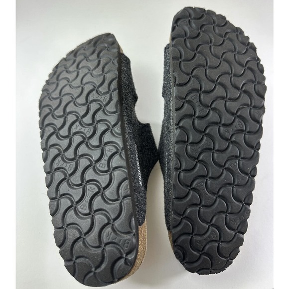 Birkenstock Arizona Shearling Sandal Charcoal Gray Cork Suede Women's 39 Size 8 - Picture 14 of 16